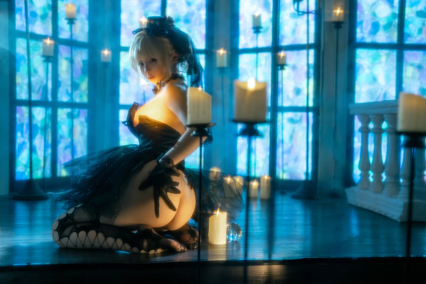 蠢沫沫 - 黑婚纱 [37P,1V-3.15GB] tg@simisebaisi 【丝足阁】036.webp